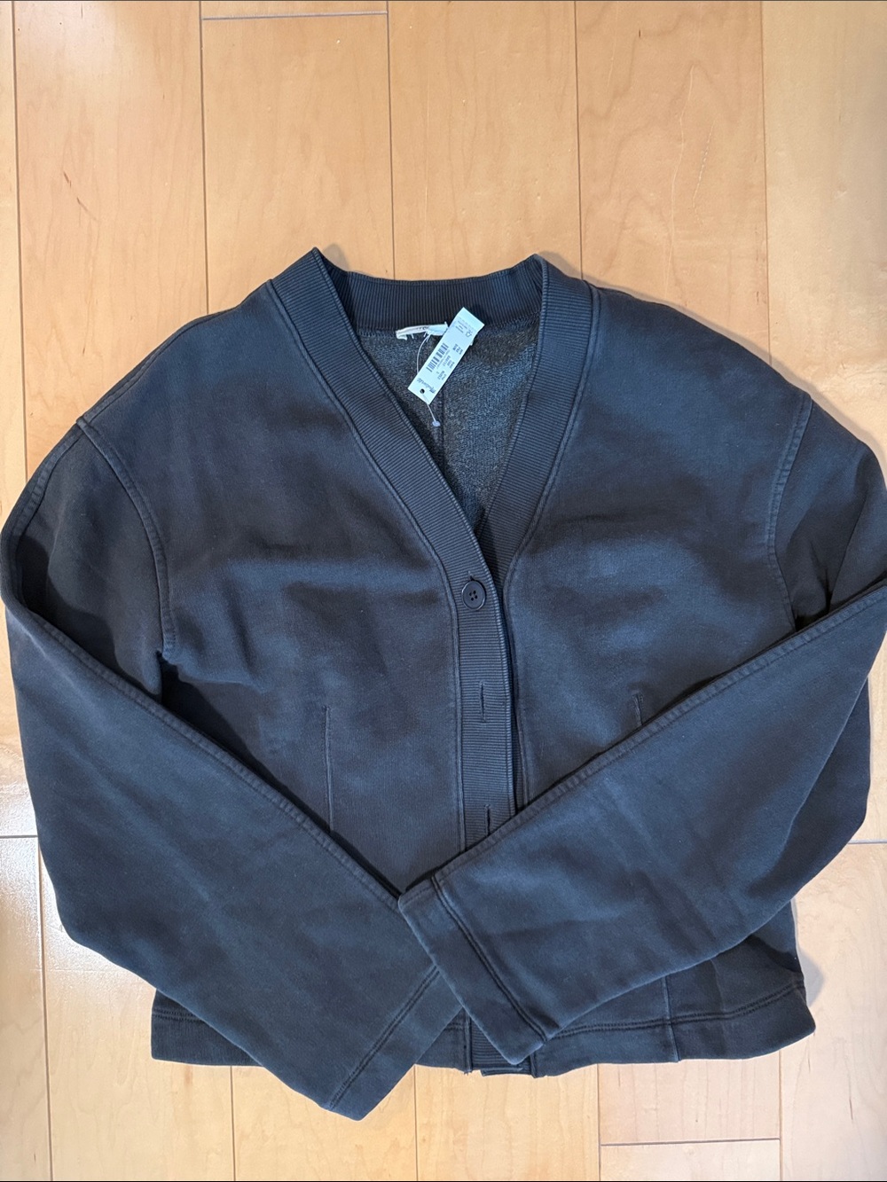 Madewell Black V-Neck Button-Front Cardigan